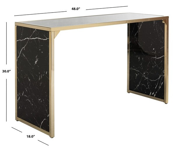 Chick Black Marble Console Table - The Mayfair Hall
