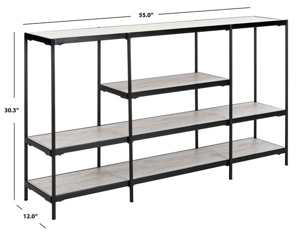 Beige-Black 3-Tier Console Table - The Mayfair Hall