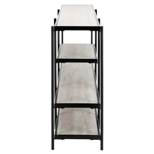 Beige-Black 3-Tier Console Table - The Mayfair Hall