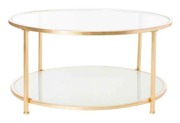2 Tier Gold Round Coffee Table - The Mayfair Hall