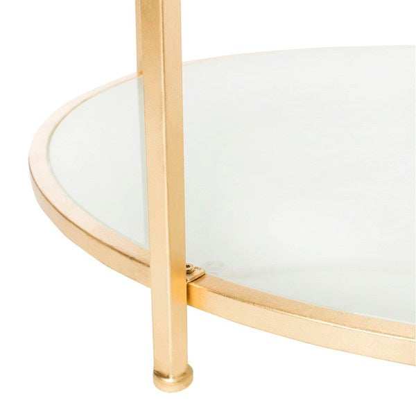 2 Tier Gold Round Coffee Table - The Mayfair Hall
