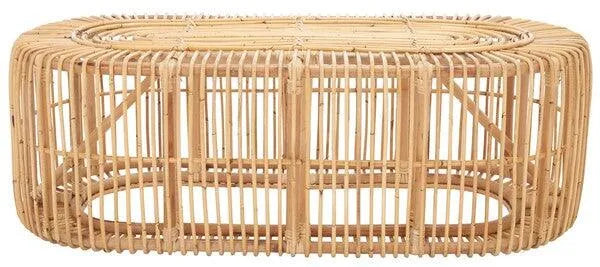 Jabez Natural Oval Rattan Coffee Table - The Mayfair Hall