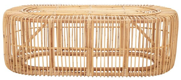 Jabez Natural Oval Rattan Coffee Table - The Mayfair Hall