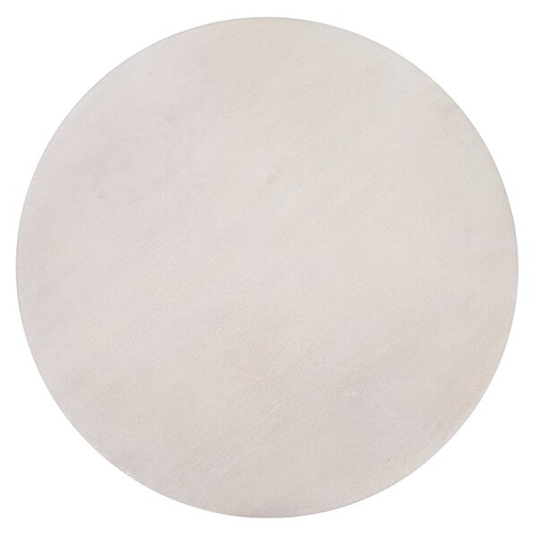 Alecto Whitewashed Architectural Round Coffee Table - The Mayfair Hall
