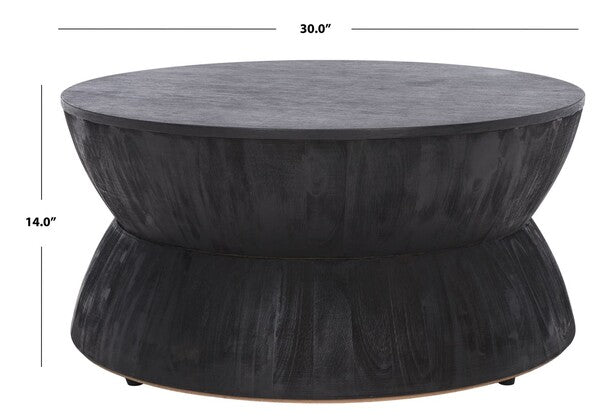 Alecto Black Modern Round Coffee Table - The Mayfair Hall
