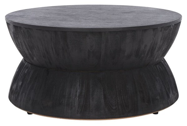 Alecto Black Modern Round Coffee Table - The Mayfair Hall