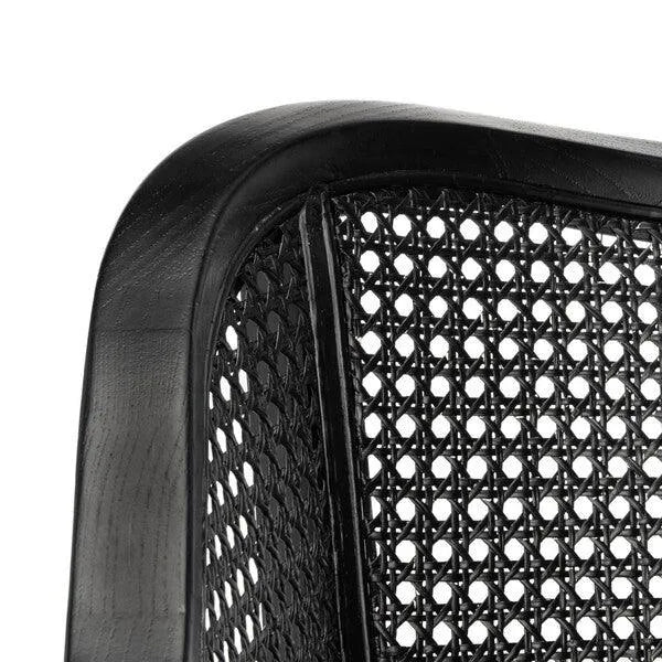 Maika Black Cane Contemporary Dining Chair - The Mayfair Hall