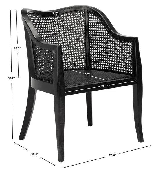 Maika Black Cane Contemporary Dining Chair - The Mayfair Hall