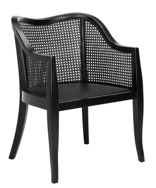 Maika Black Cane Contemporary Dining Chair - The Mayfair Hall