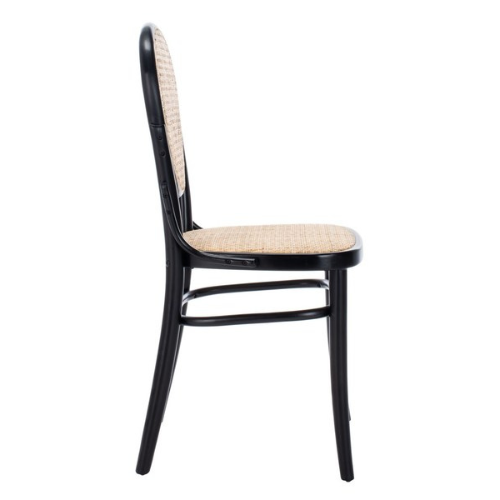 Black-Natural Cane Dining Chair (Set of 2) - The Mayfair Hall
