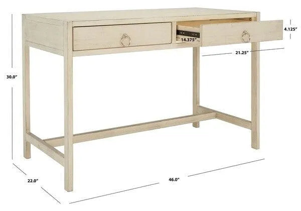 2 Drawer Desk in Antique White - The Mayfair Hall