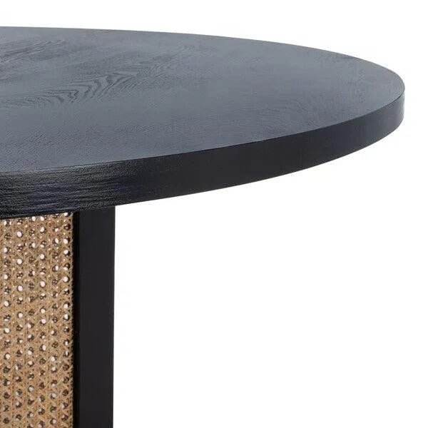 Sleek Black Cane Dining Table - The Mayfair Hall