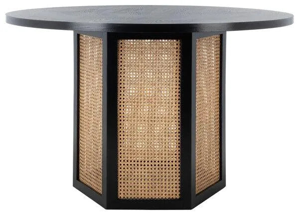 Sleek Black Cane Dining Table - The Mayfair Hall