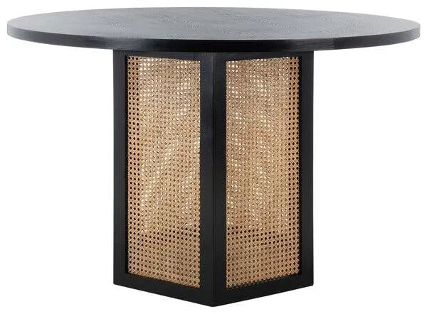 Sleek Black Cane Dining Table - The Mayfair Hall
