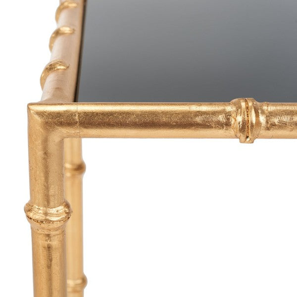 Black-Gold Cross Base Accent Table - The Mayfair Hall