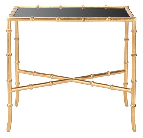 Black-Gold Cross Base Accent Table - The Mayfair Hall