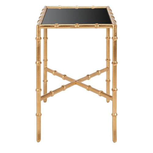 Chandler Black-Gold Bamboo Cross Base Accent Table - The Mayfair Hall