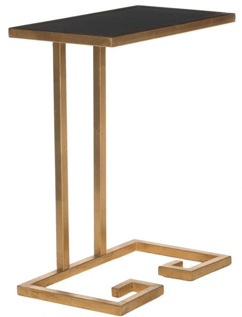 Greek Inspired Gold Leaf Accent Table - The Mayfair Hall