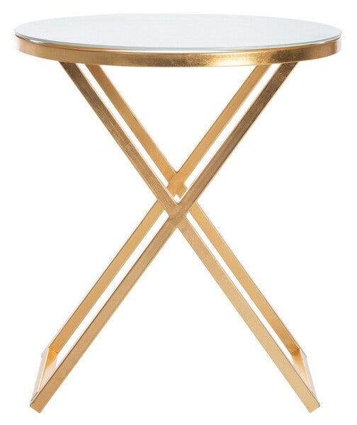 Riona Gold Round Top Accent Table - The Mayfair Hall