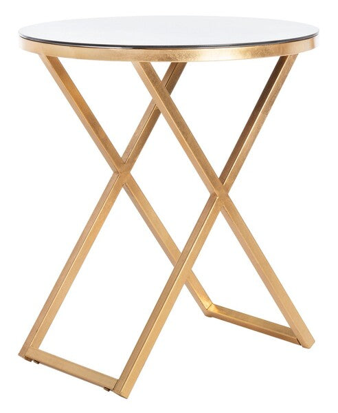 Riona Gold Round Top Accent Table - The Mayfair Hall
