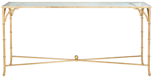 Maurice Gold Bamboo Ironwork Console Table - The Mayfair Hall