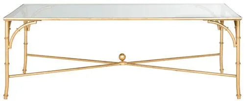 Maurice Gold Faux Bamboo Coffee Table - The Mayfair Hall