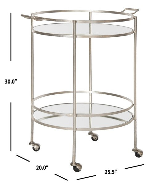 Lustrous Silver Finished Bar Cart - The Mayfair Hall