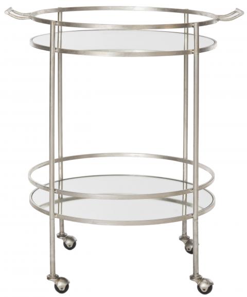 Lavinia Lustrous Silver Finished Bar Cart - The Mayfair Hall