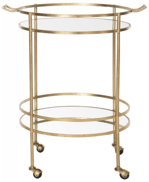 Lavinia Lustrous Gold Finished Bar Cart - The Mayfair Hall
