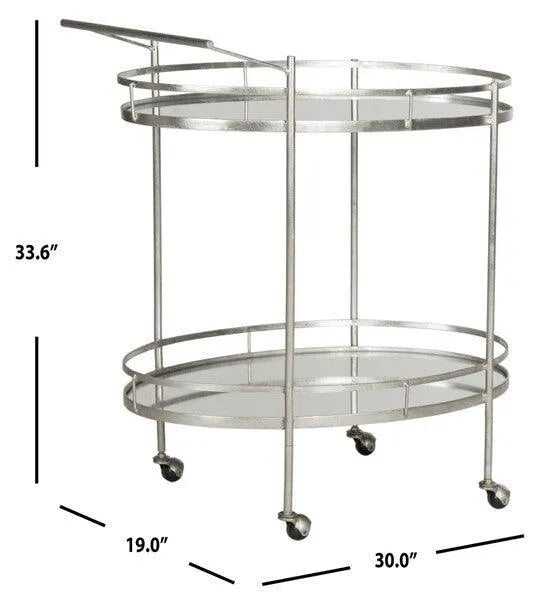 Dante Silver Hotel Style Bar Cart - The Mayfair Hall