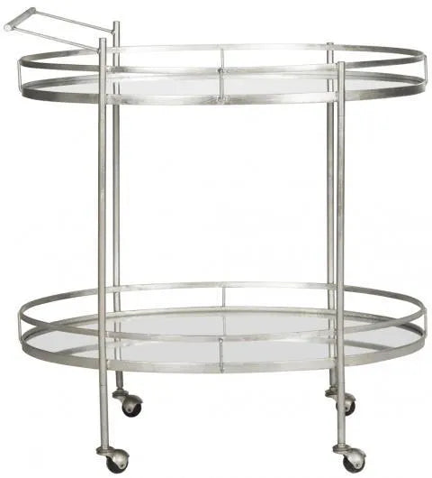 Dante Silver Hotel Style Bar Cart - The Mayfair Hall