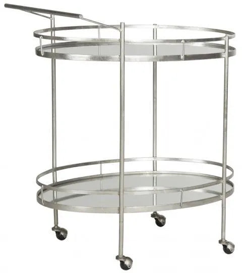 Dante Silver Hotel Style Bar Cart - The Mayfair Hall