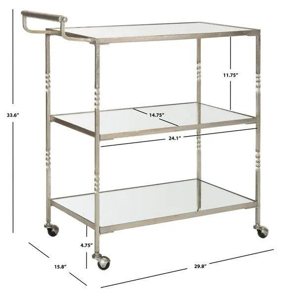 Safavieh Aurelius Silver Serving Bar Cart