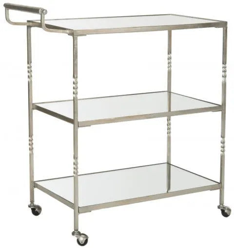 Aurelius Silver Serving Bar Cart - The Mayfair Hall