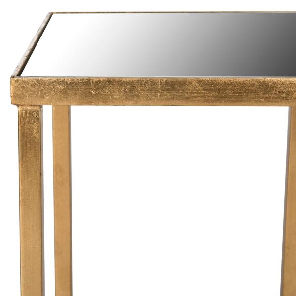 Antique  Gold Leaf Mirror Top End Table - The Mayfair Hall