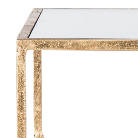Vera Sophisticated Antique Gold Leaf End Table - The Mayfair Hall