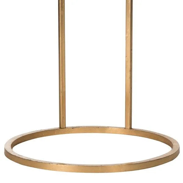 Round Antique Gold Leaf End Table - The Mayfair Hall