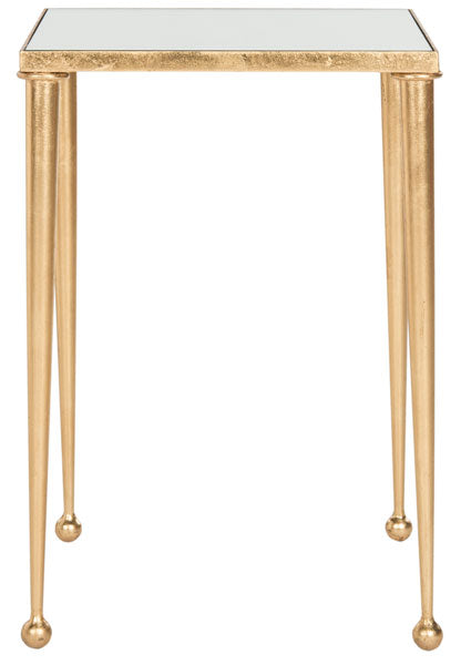 Nyacko Mirror Top Gold Leaf End Table - The Mayfair Hall