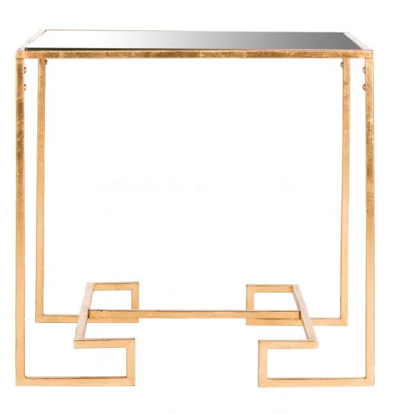 Seamus Antique Gold Leaf Greek Key Accent Table - The Mayfair Hall