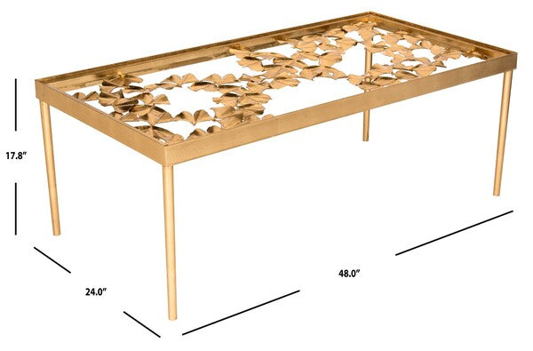 Otto Gold Leaf Ginkgo Coffee Table - The Mayfair Hall