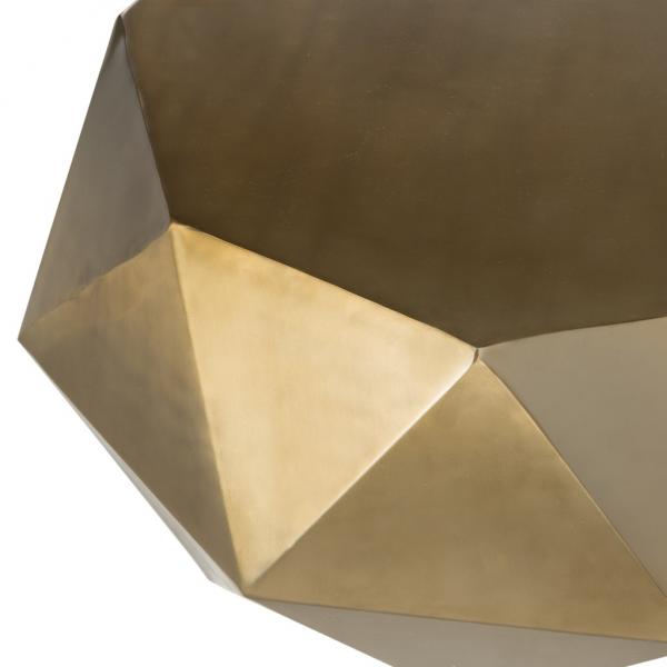 Brushed Brass Faceted Coffee Table - The Mayfair Hall