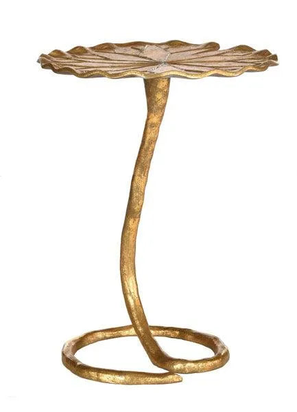 Justina Sculptural Gold Leaf Side Table - The Mayfair Hall