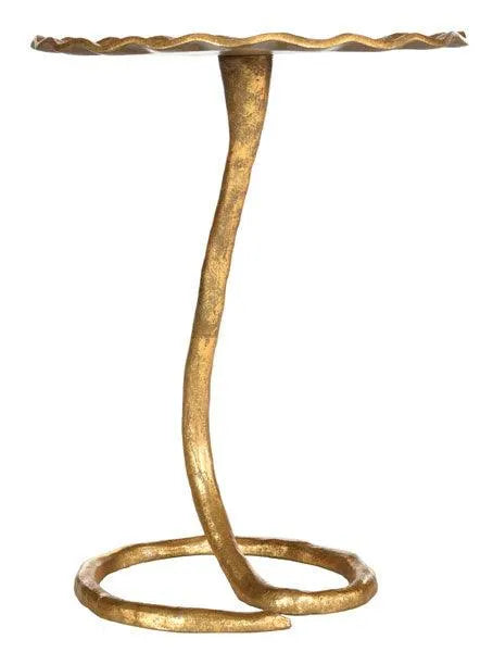 Justina Sculptural Gold Leaf Side Table - The Mayfair Hall