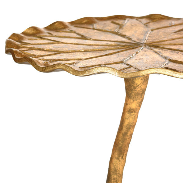 Justina Sculptural Gold Leaf Side Table - The Mayfair Hall