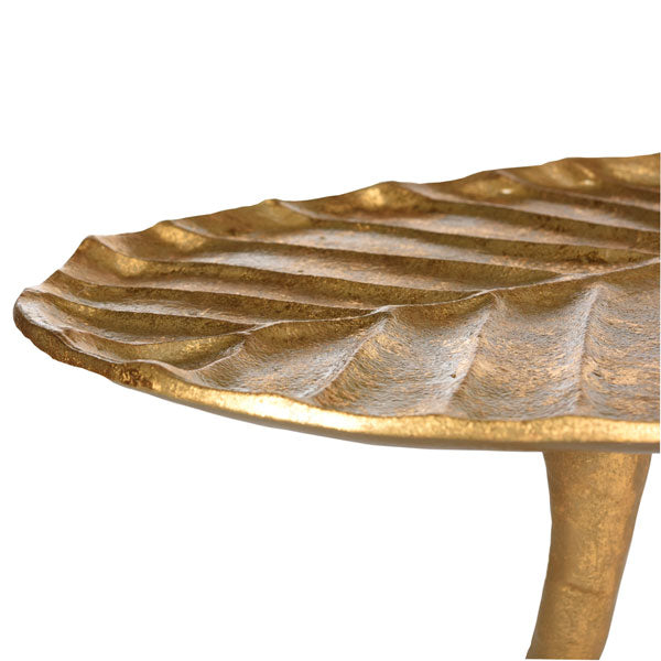 Mina Contemporary Gold Foil Petal Side Table - The Mayfair Hall
