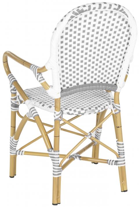 Hooper Grey-White Outdoor Indoor Rattan Bistro Dining Chair (Set of 2) - The Mayfair Hall