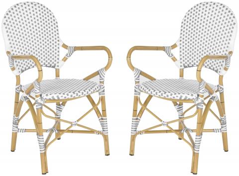 Grey-White Outdoor/Indoor Bistro Chair (Set of 2) - The Mayfair Hall