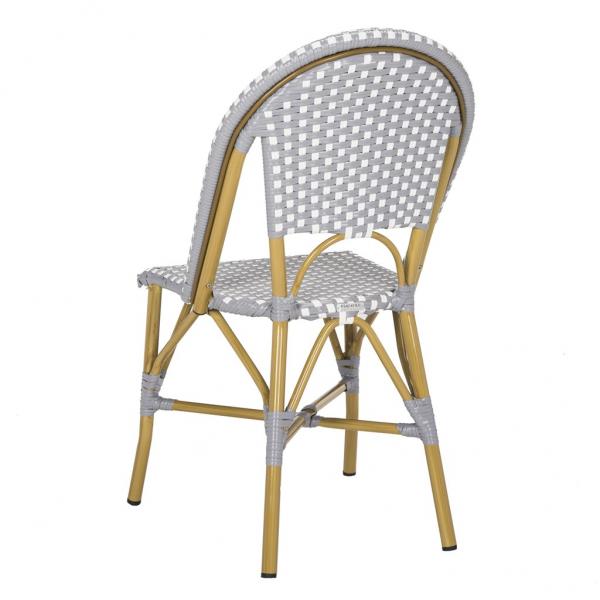 Salcha Grey-White Indoor Outdoor Rattan Bistro Side Chair (Set of 2) - The Mayfair Hall