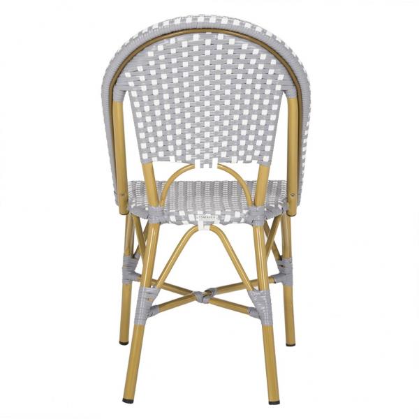 Salcha Grey-White Indoor Outdoor Rattan Bistro Side Chair (Set of 2) - The Mayfair Hall
