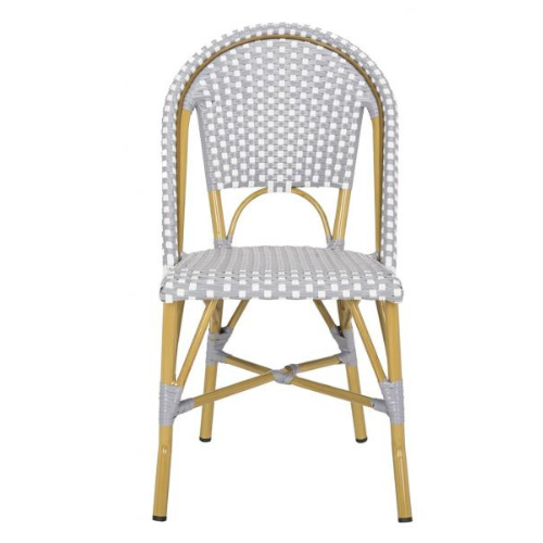 Grey-White Wicker Bistro Side Chairs (Set of 2) - The Mayfair Hall